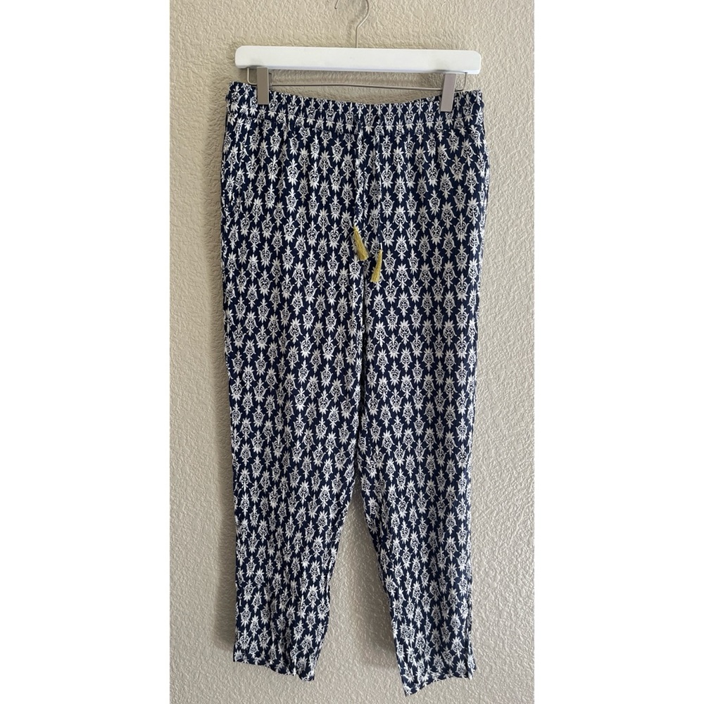 Boden Navy and White Tassel Drawstring Pants Women’s Size 8R